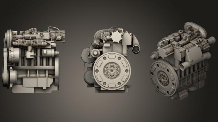 نموذج ثلاثي الأبعاد لآلة CNC السيارات والنقل محرك السيارة